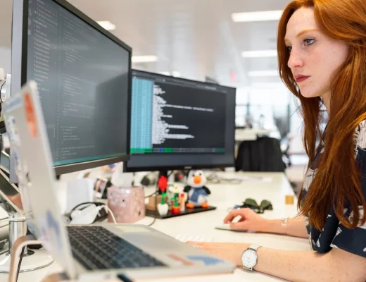 a woman working on ensuring efficient data storage